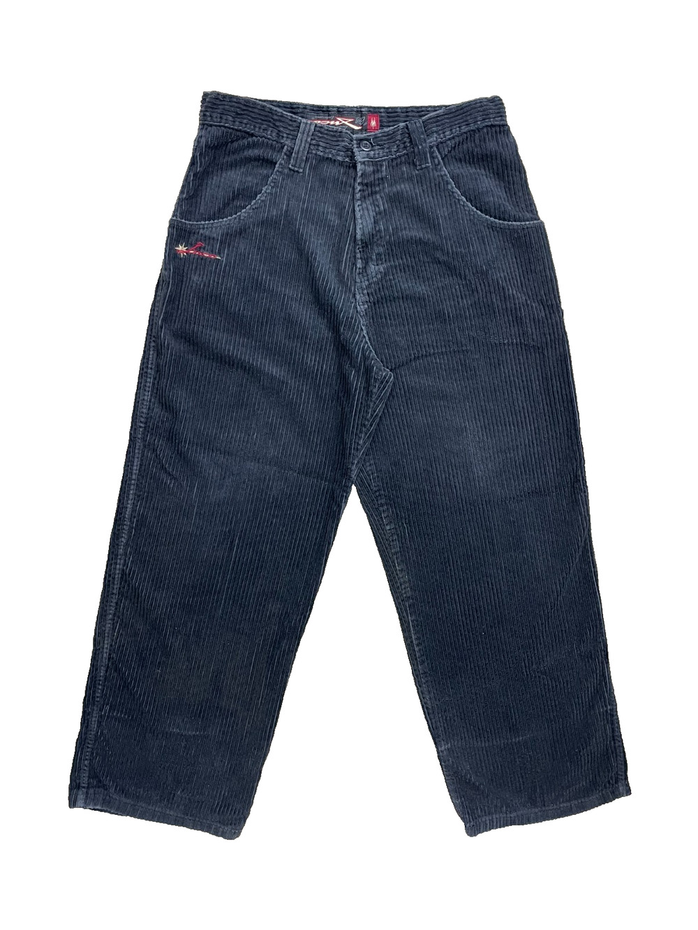 JNCO JEANS Men's Corduroy Wide-Leg Pants Gray Logo Baggy Skater Size 38 / 33L